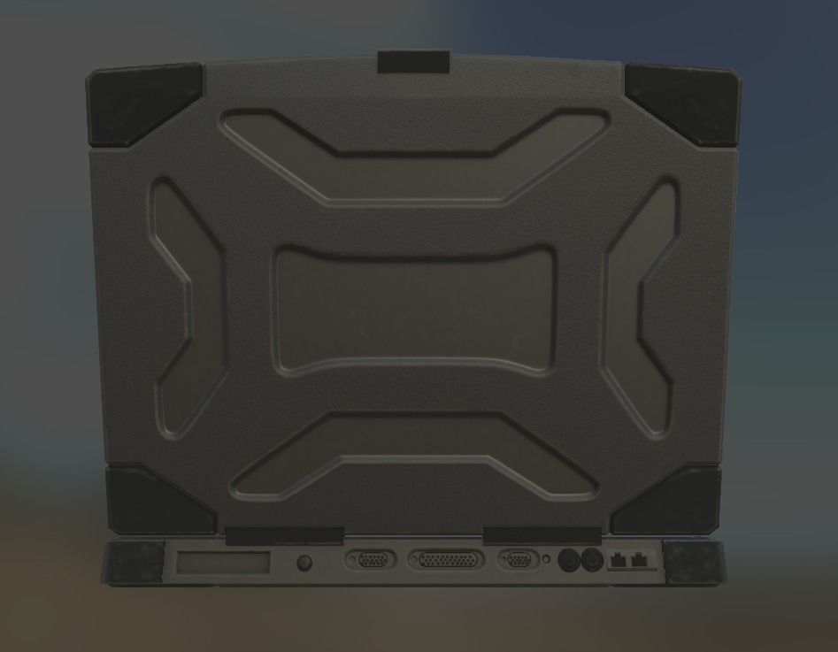 Military Laptop Computer Low-poly 3D model_7