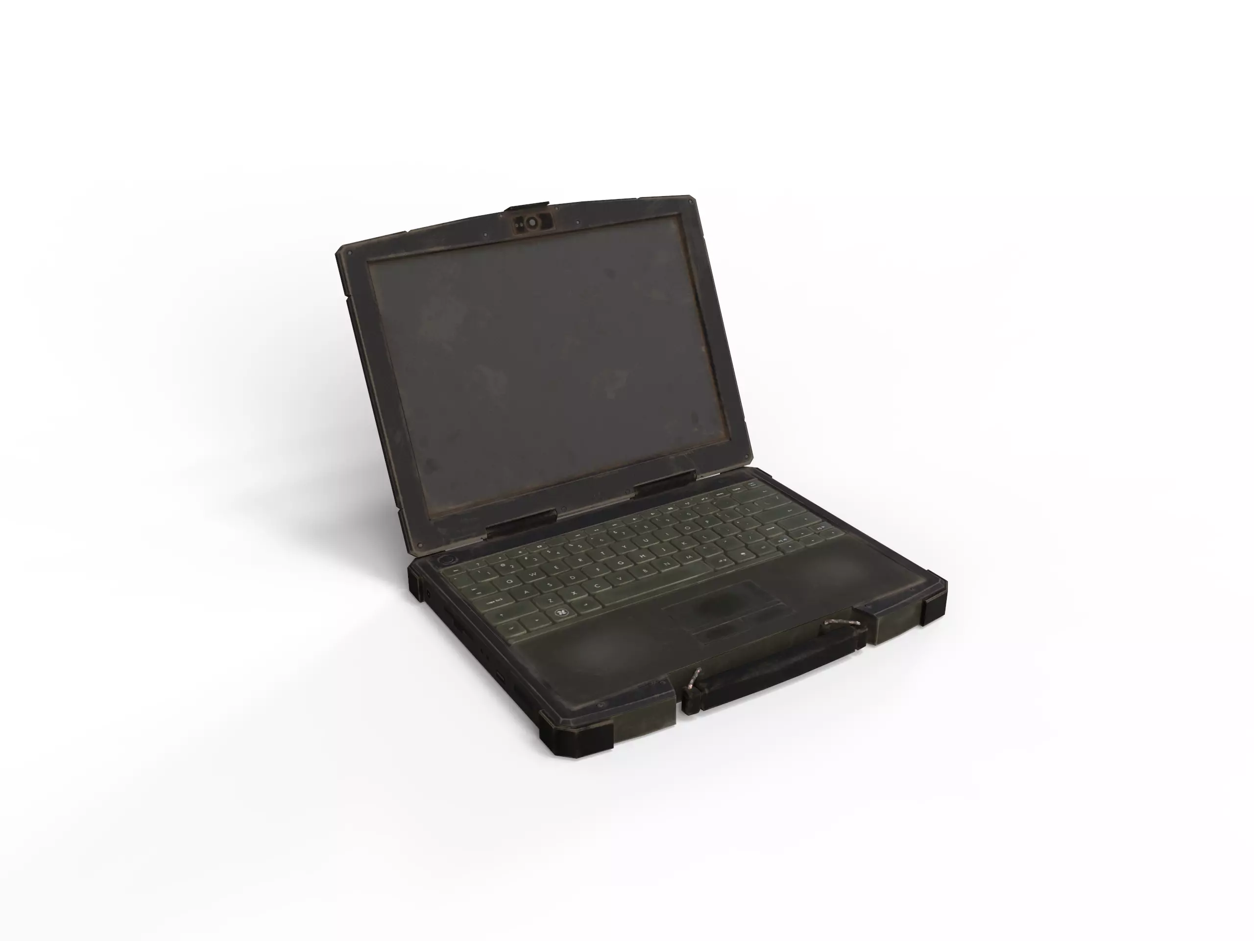 Military Laptop Computer Low-poly 3D model_0