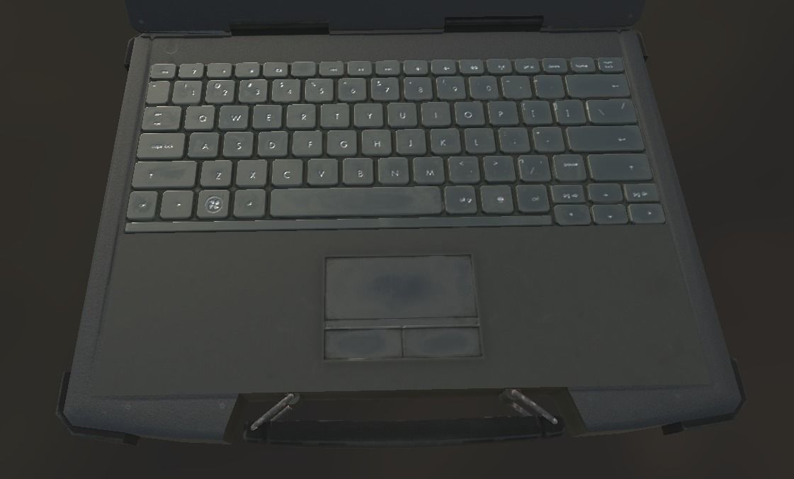 Military Laptop Computer Low-poly 3D model_5