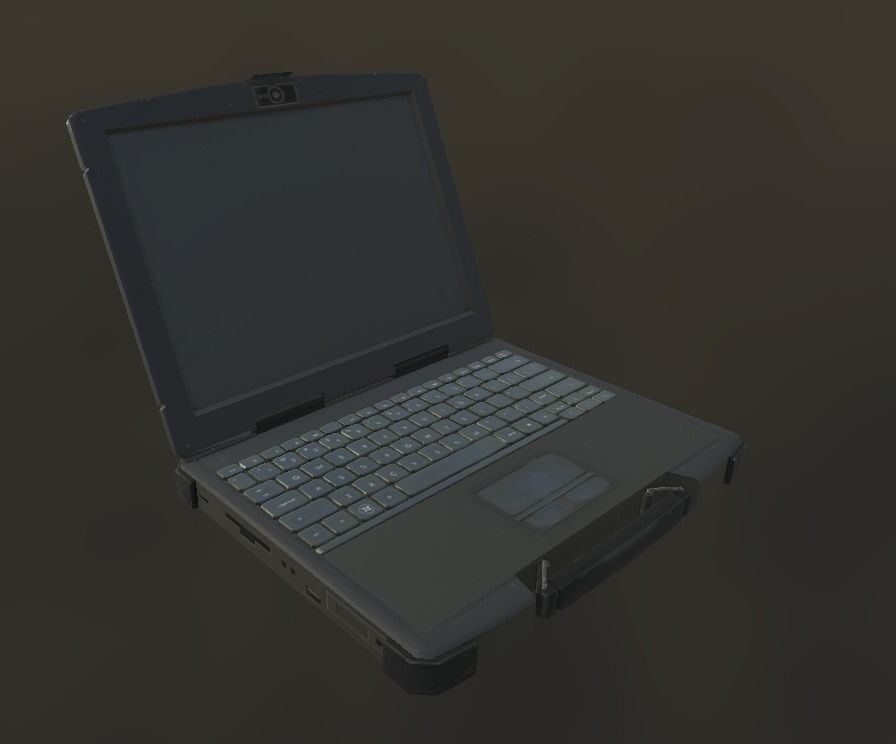 Military Laptop Computer Low-poly 3D model_3