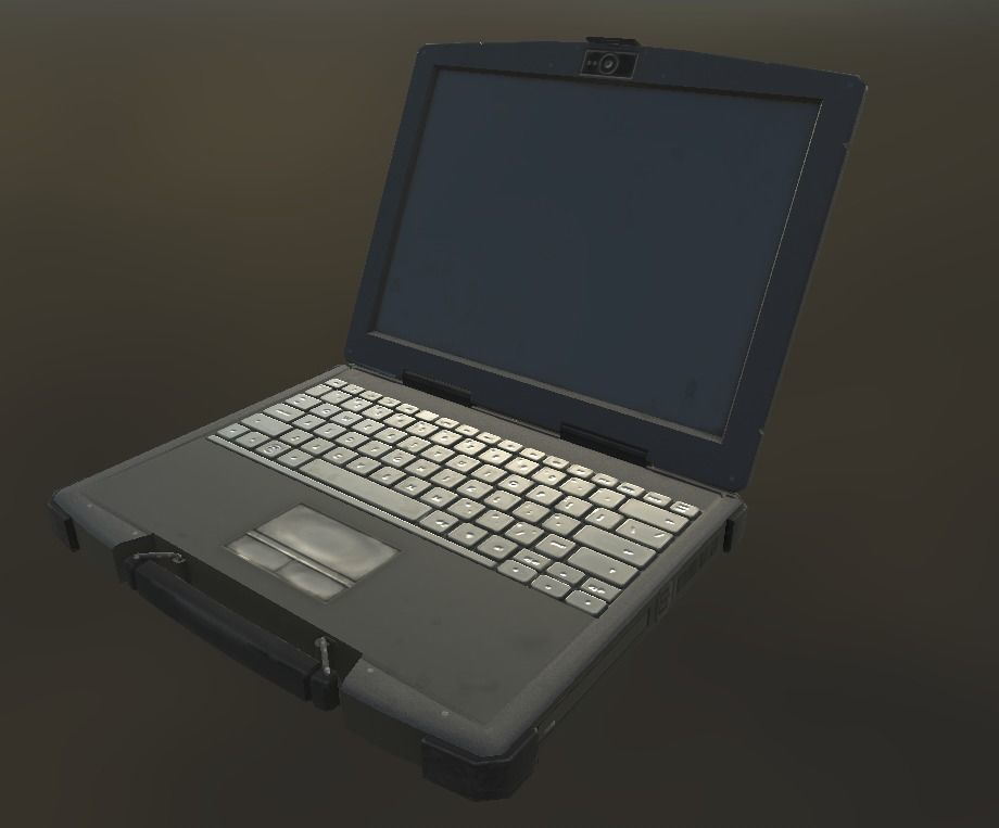 Military Laptop Computer Low-poly 3D model_4