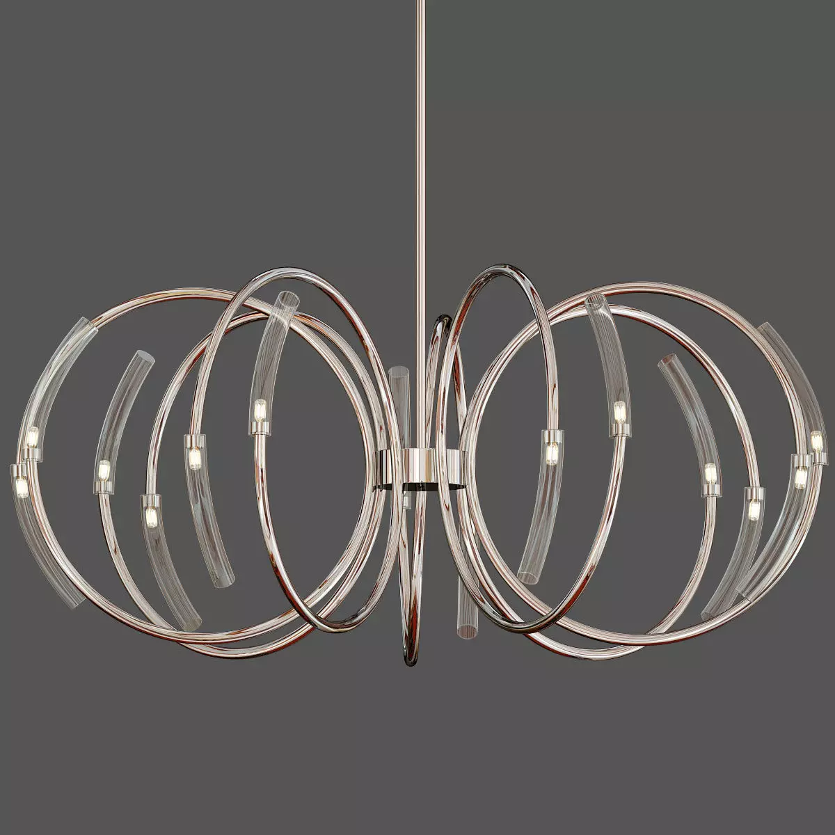 Halogen metal pendant lamp 3D model_0