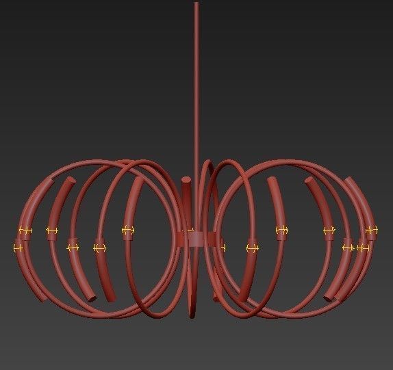 Halogen metal pendant lamp 3D model_4