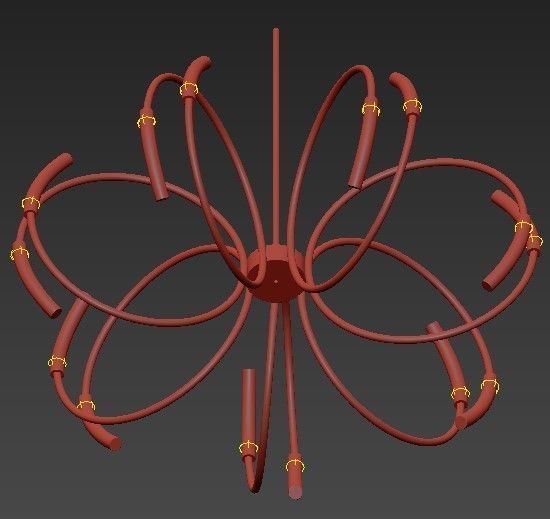 Halogen metal pendant lamp 3D model_2