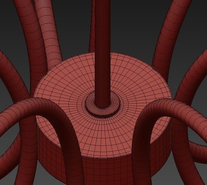 Halogen metal pendant lamp 3D model_5