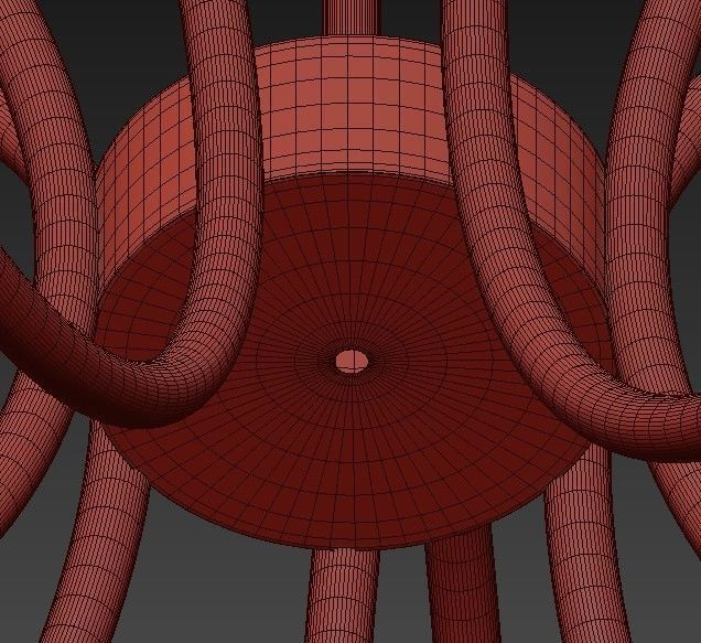 Halogen metal pendant lamp 3D model_1