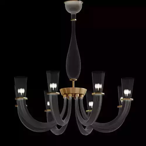 GABBIANO chandelier with gold and glass shades