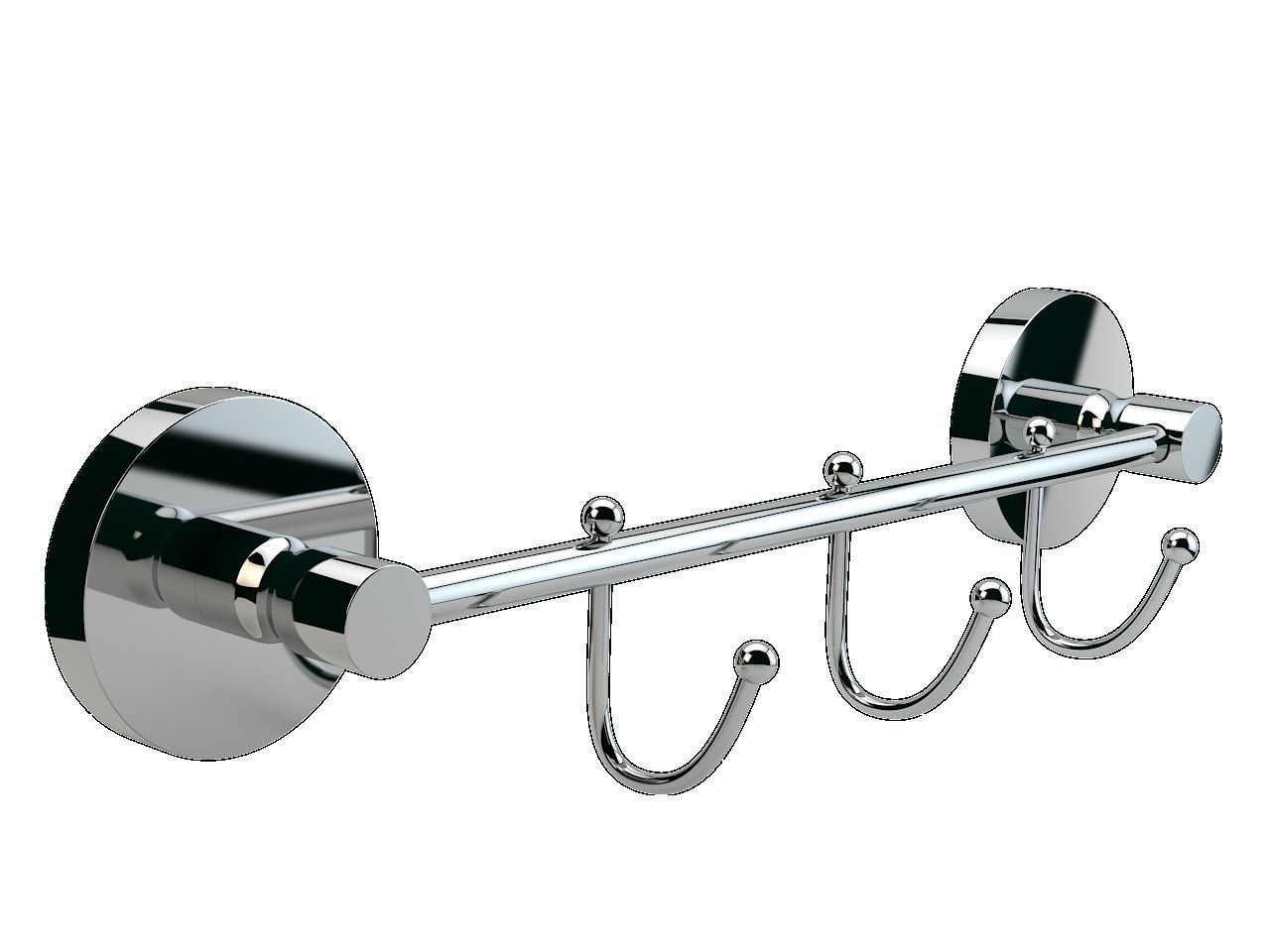 Rose Hook Hanger Triple 3D model_0