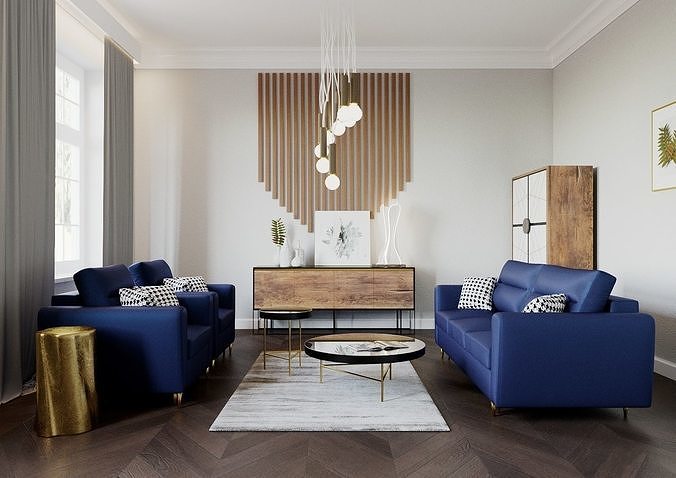 Modern interior scene Corona Cinema4D 3D model