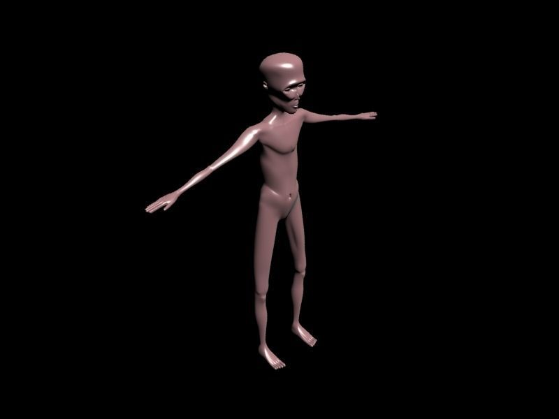 Alien female skeleton Low-poly 3D model_3