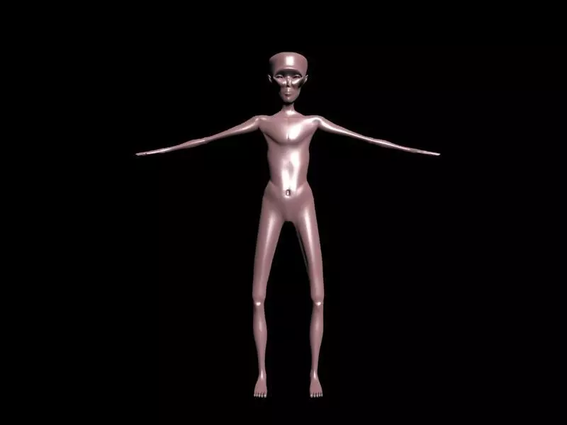 Alien female skeleton Low-poly 3D model_0