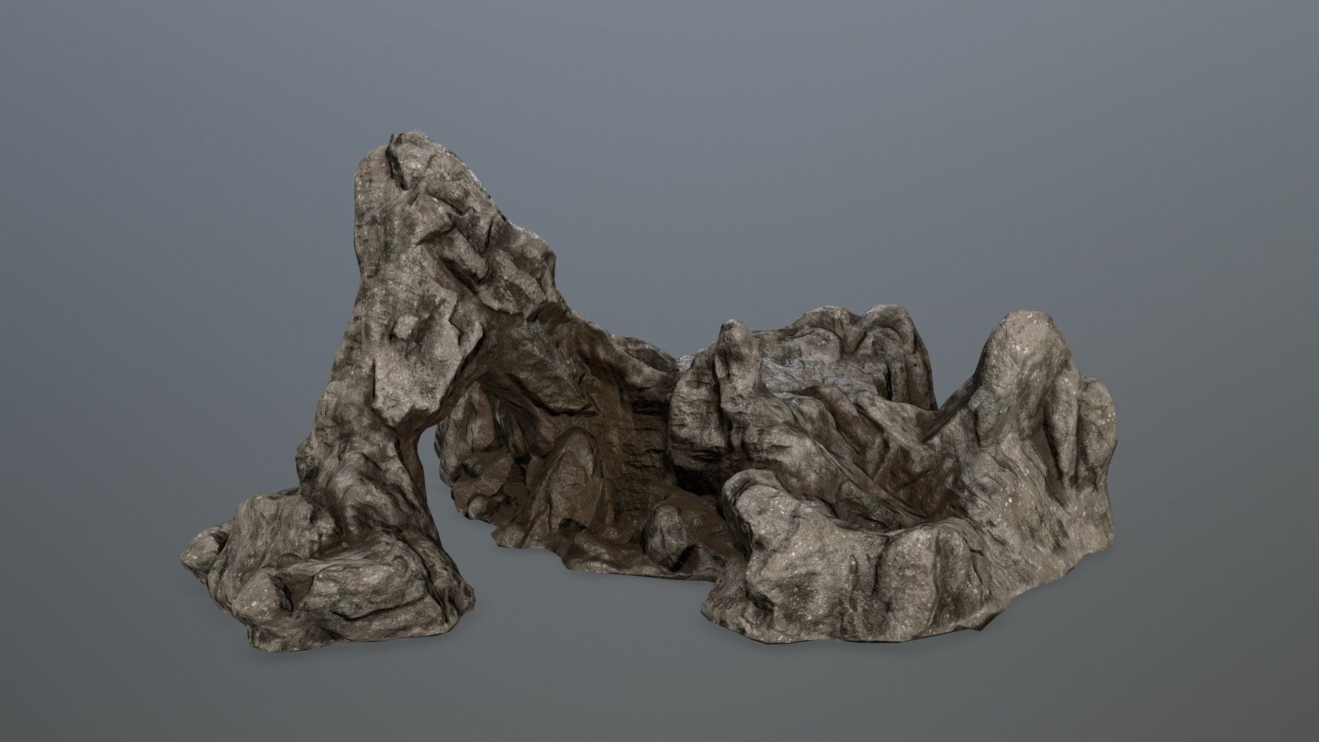 rock gate Low-poly 3D model_1