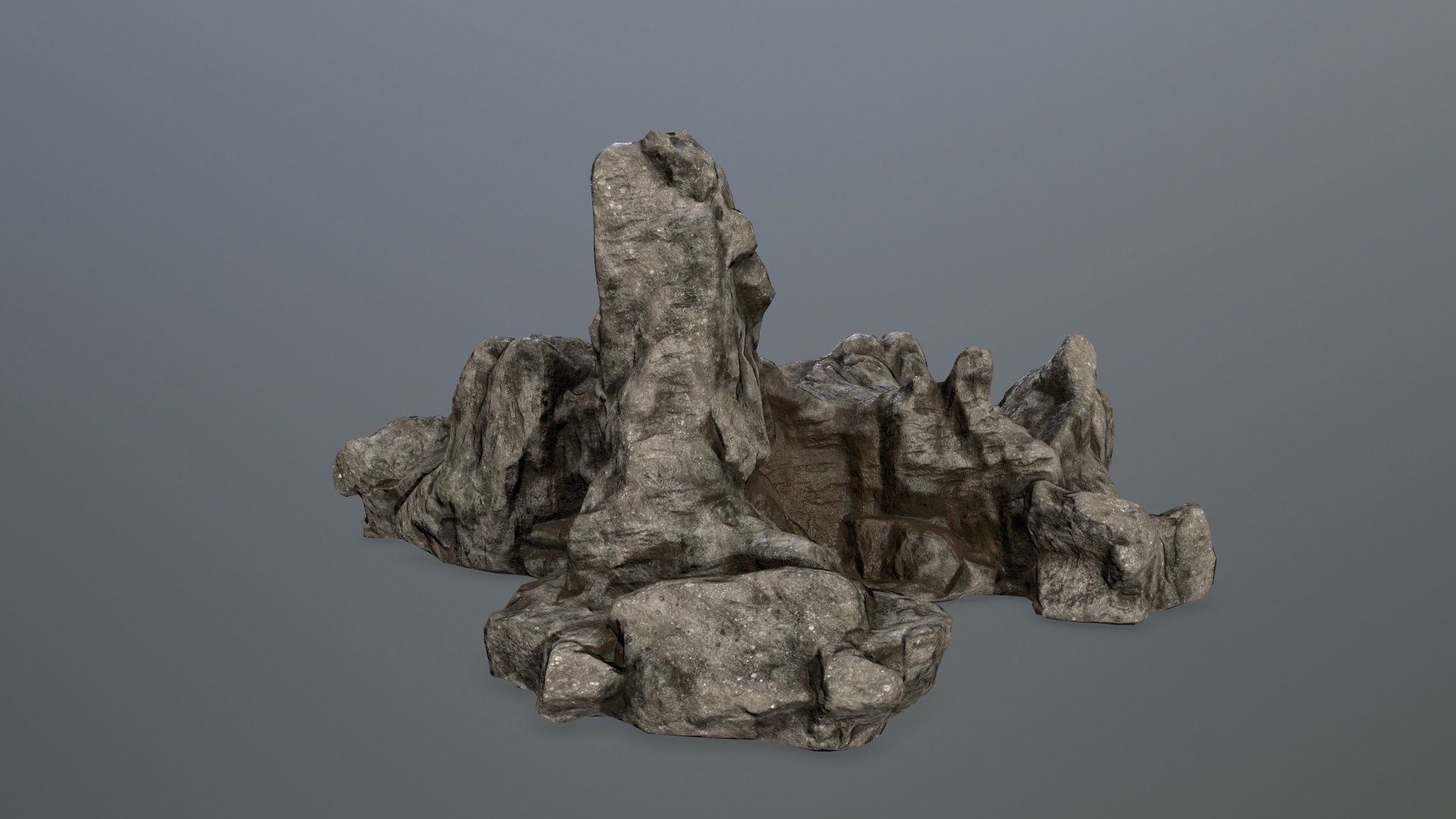 rock gate Low-poly 3D model_2