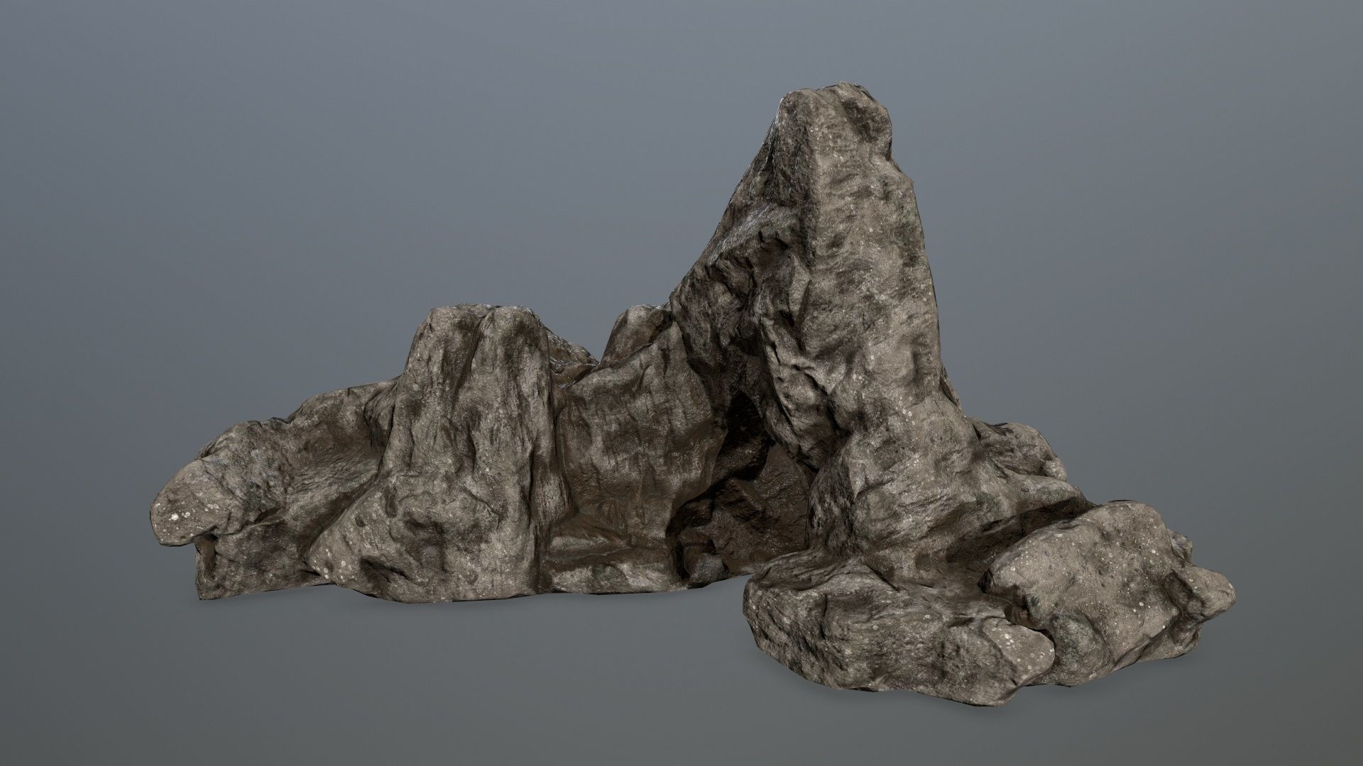 rock gate Low-poly 3D model_3