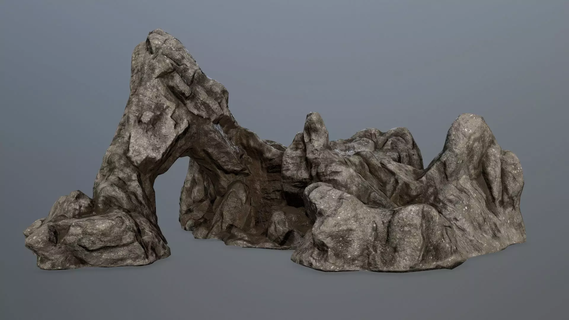 rock gate Low-poly 3D model_0