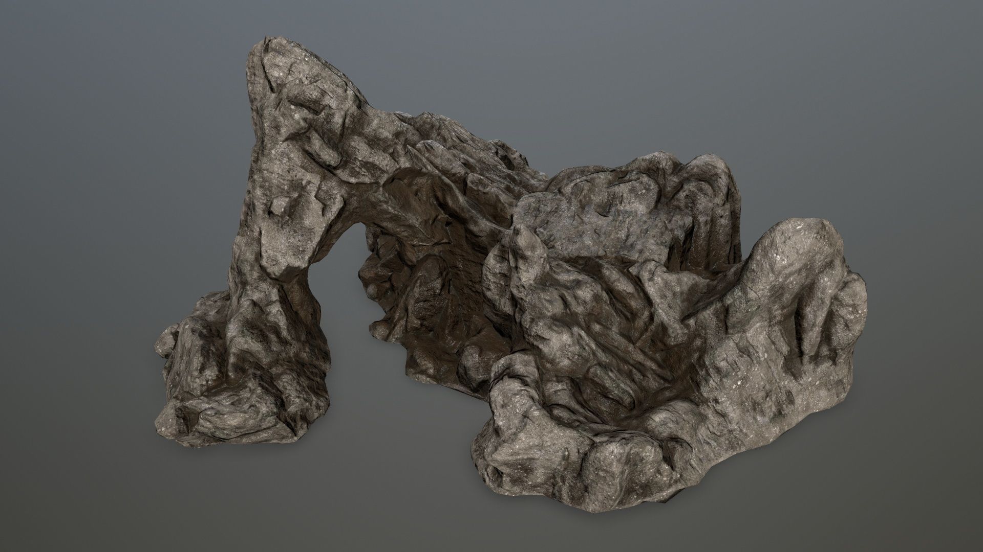 rock gate Low-poly 3D model_9