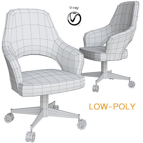 Armchair 10 pieces 3d model Low-poly 3D model 2