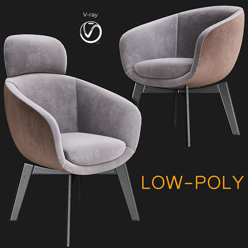 Armchair 10 pieces 3d model Low-poly 3D model 7