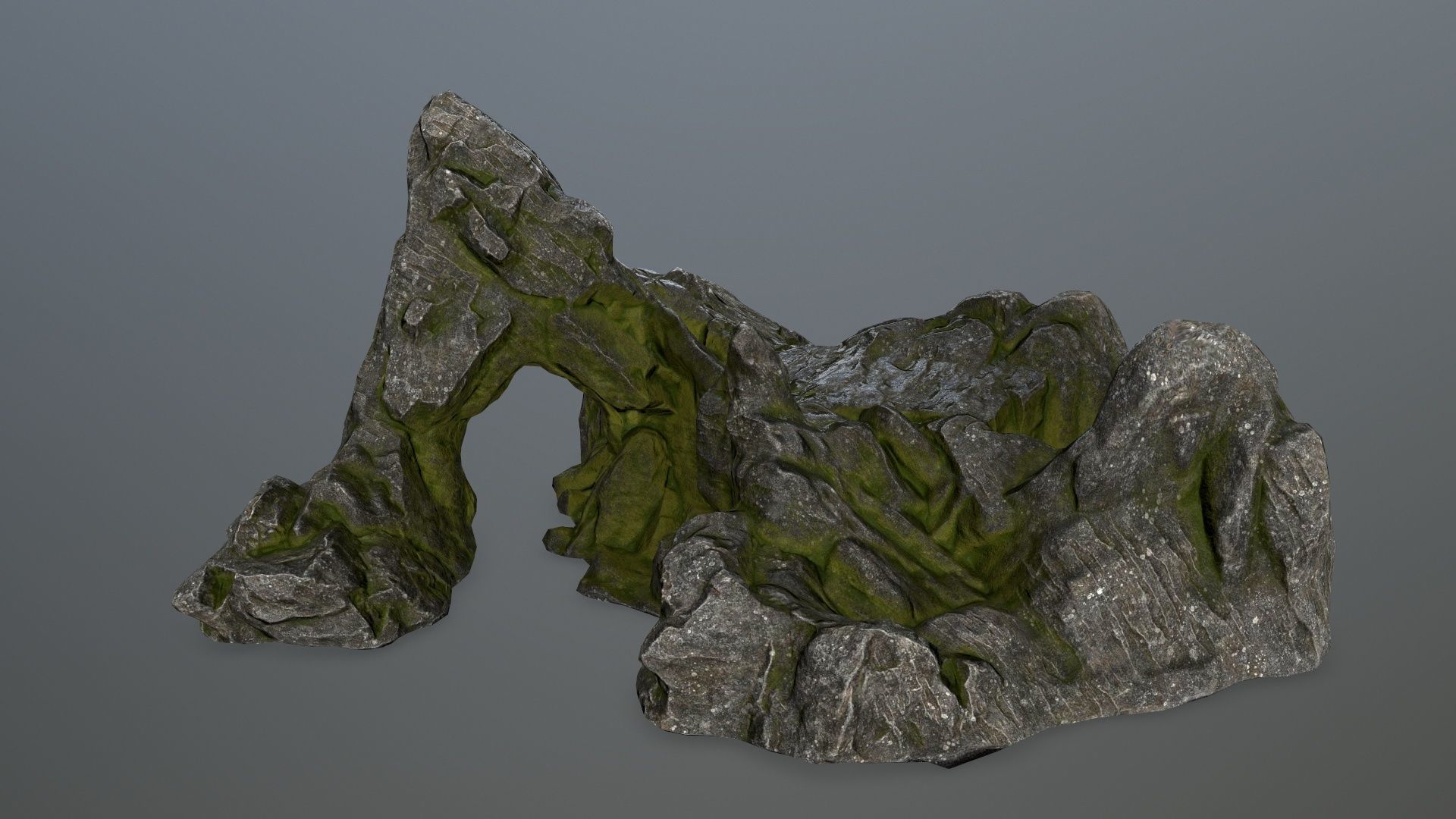 rock gate Low-poly 3D model_9