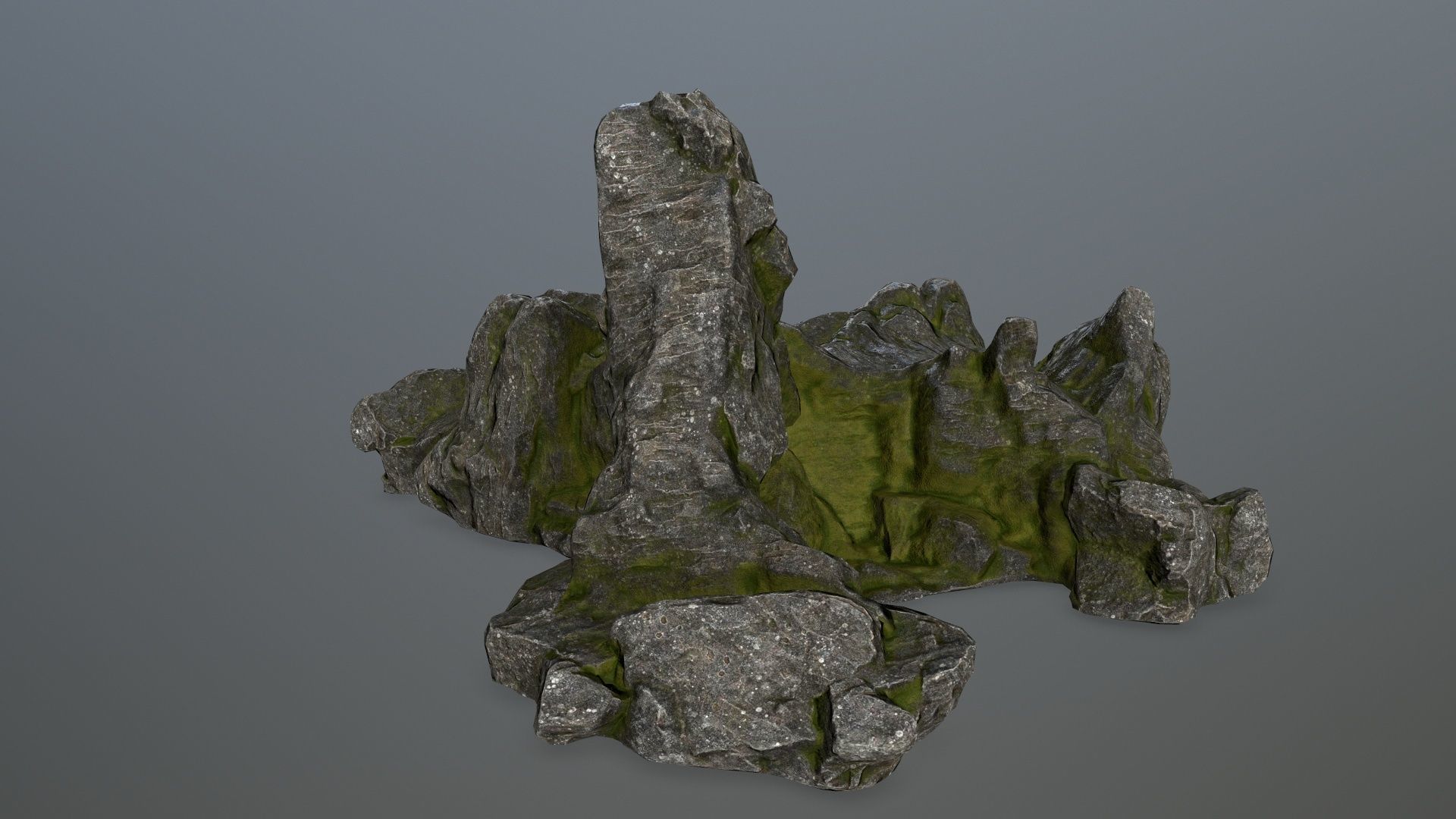 rock gate Low-poly 3D model_2