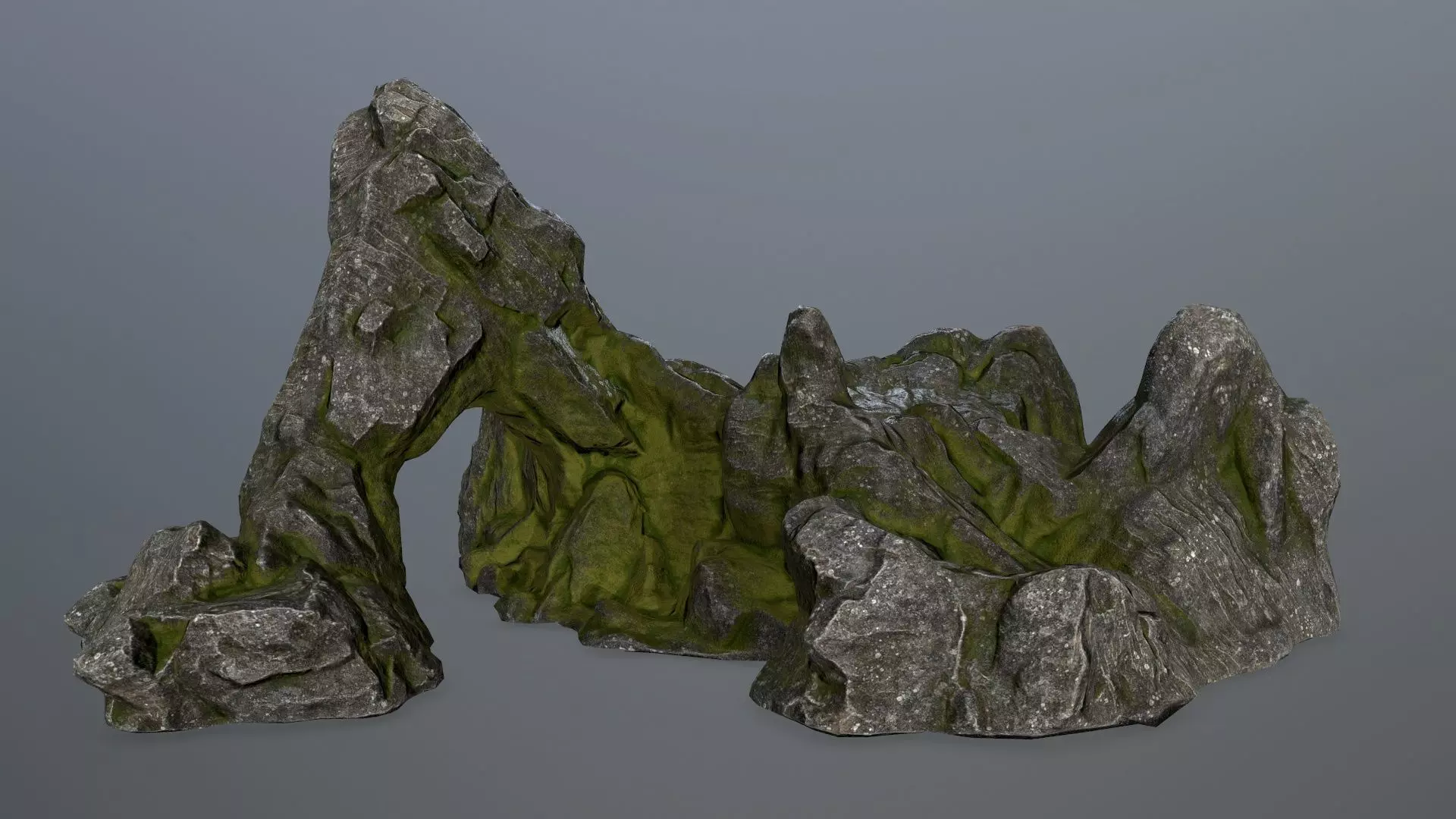 rock gate Low-poly 3D model_0