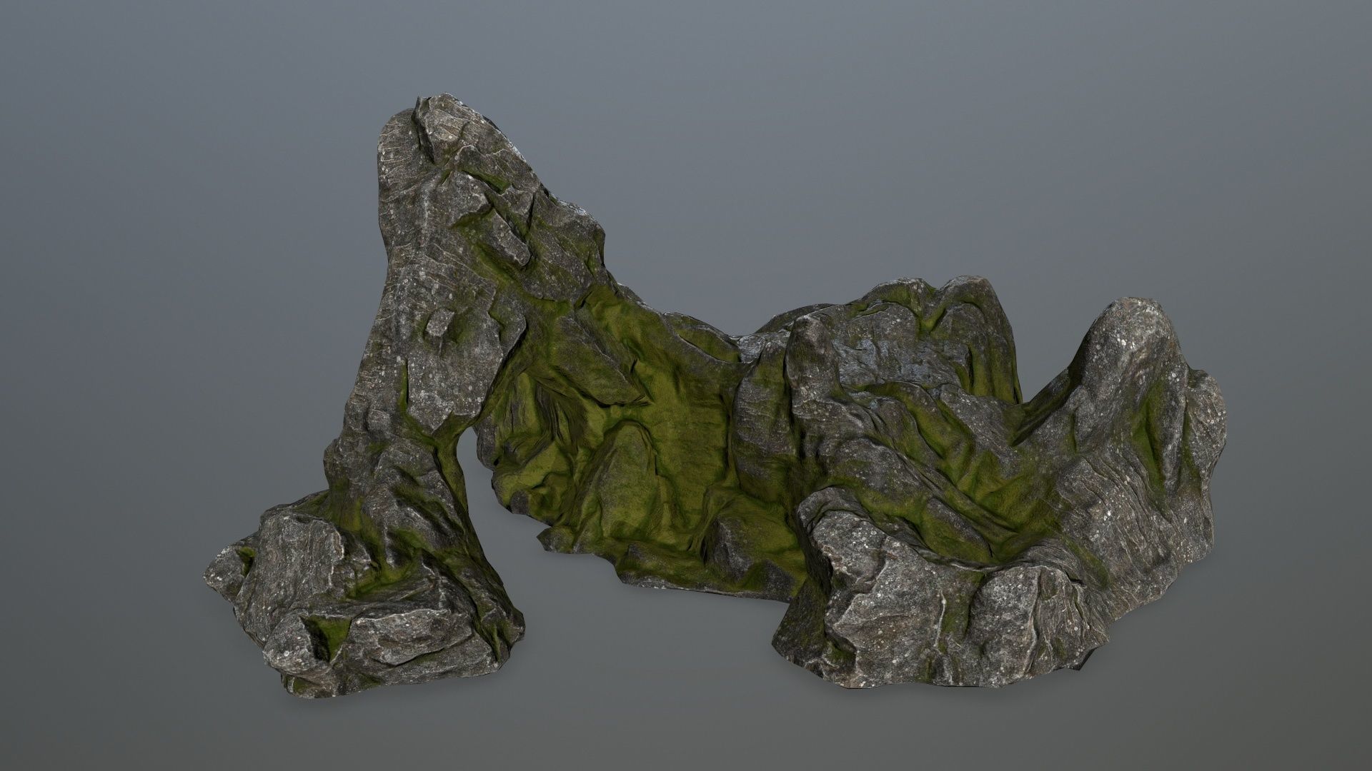 rock gate Low-poly 3D model_1