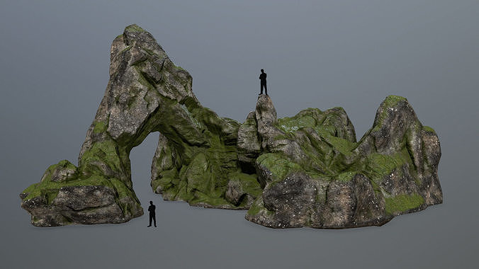 rock gate Low-poly 3D model