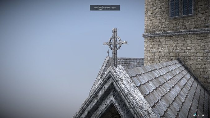 Medieval English Church Low-poly 3D model 2