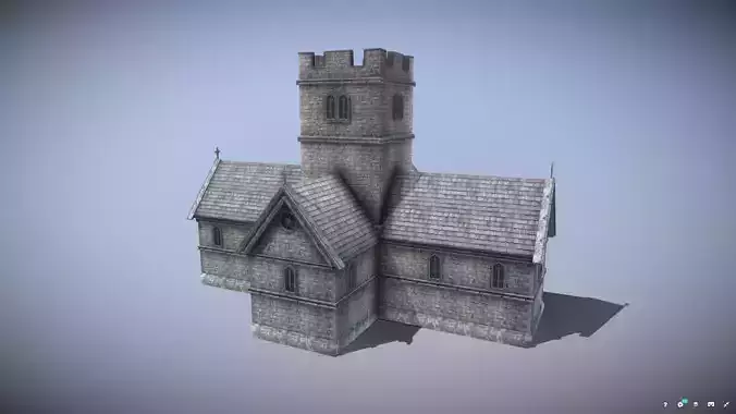 Medieval English Church Low-poly 3D model
