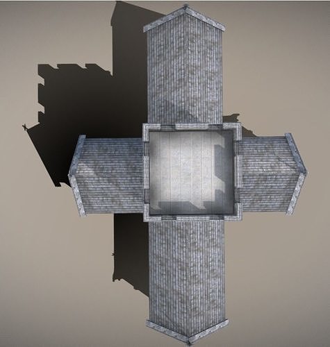 Medieval English Church Low-poly 3D model 4