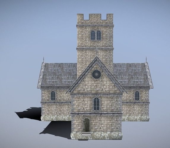 Medieval English Church Low-poly 3D model 7