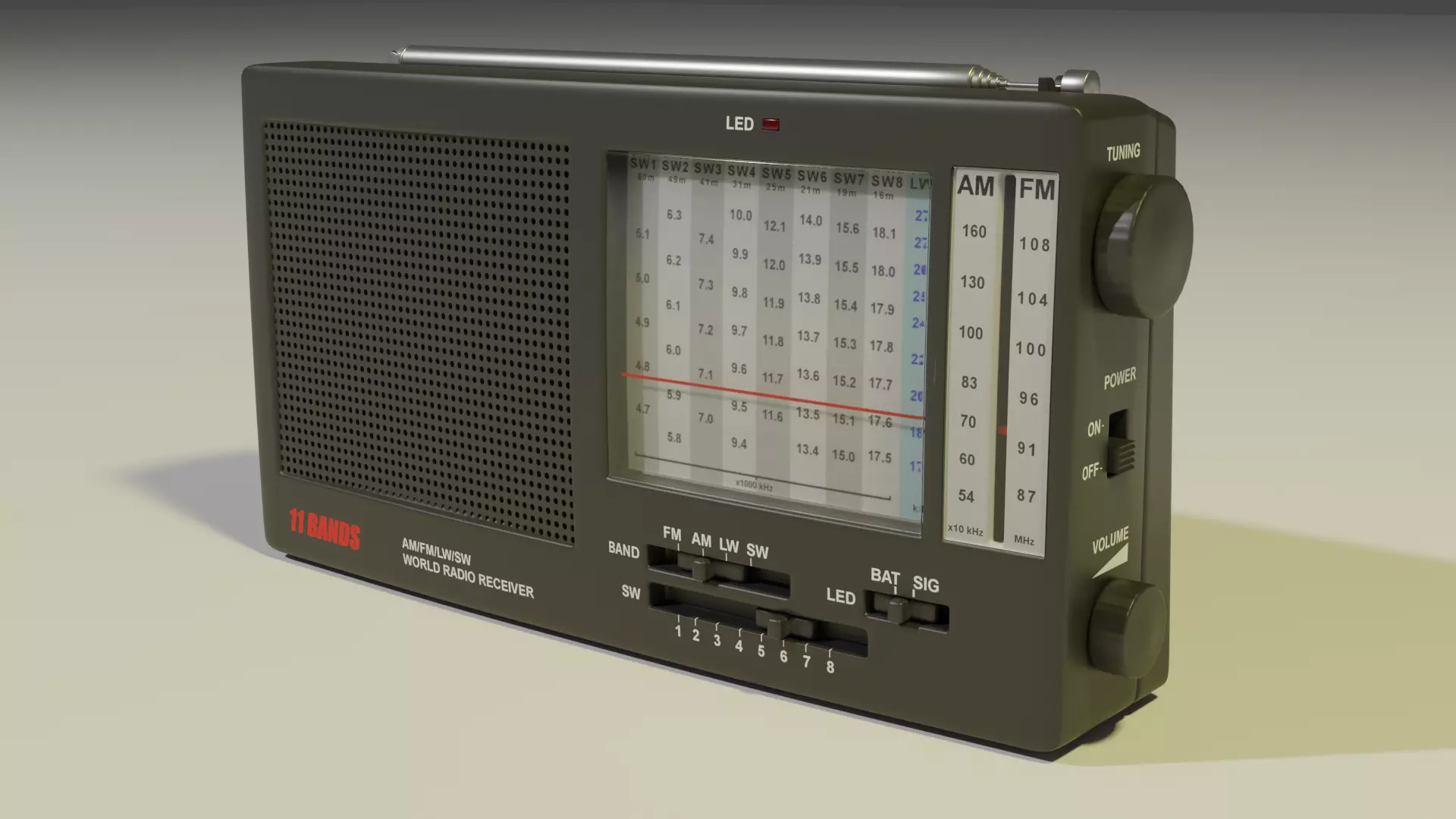 Shortwave Radio Receiver 3D model_0
