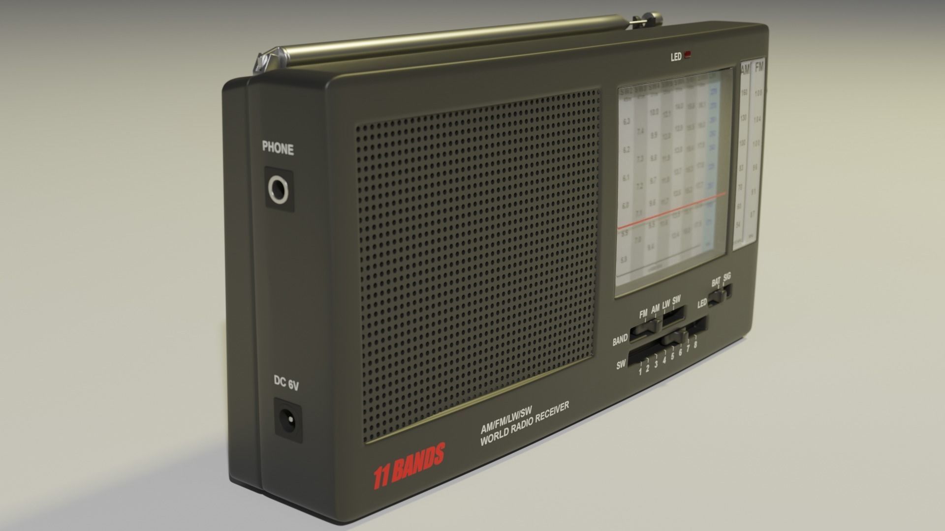 Shortwave Radio Receiver 3D model_2