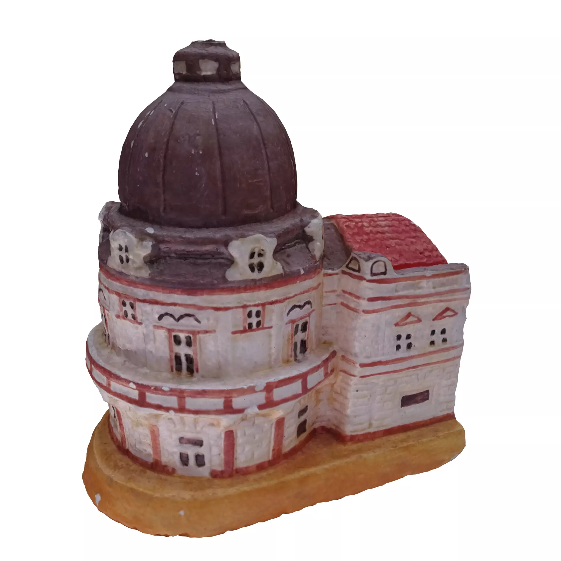 Old Damaged Figurine Building Free 3D model