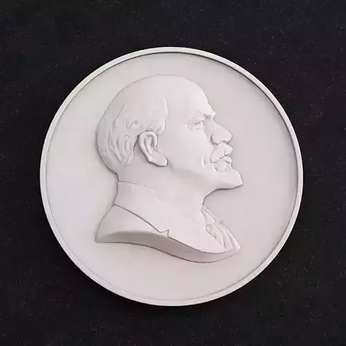 Lenin medallion with portrait of 3D print model