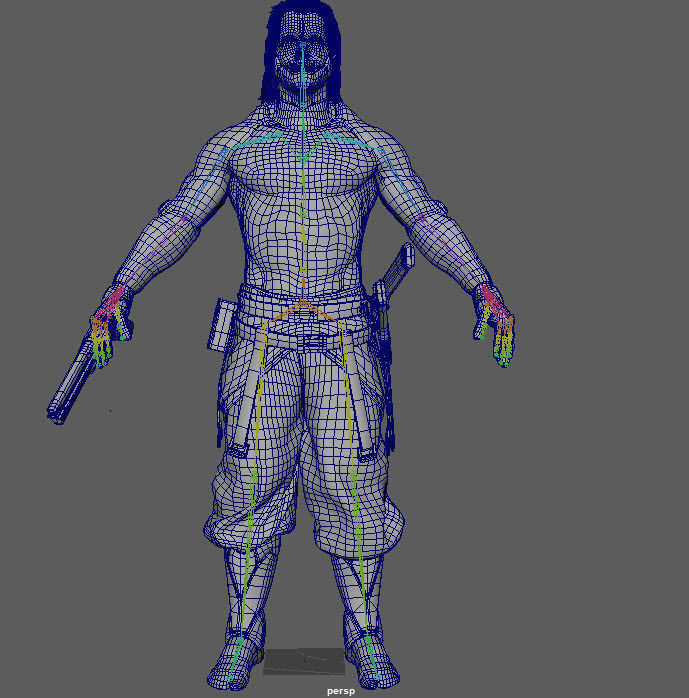 Cyborg Yasha rigged Low-poly 3D model_4