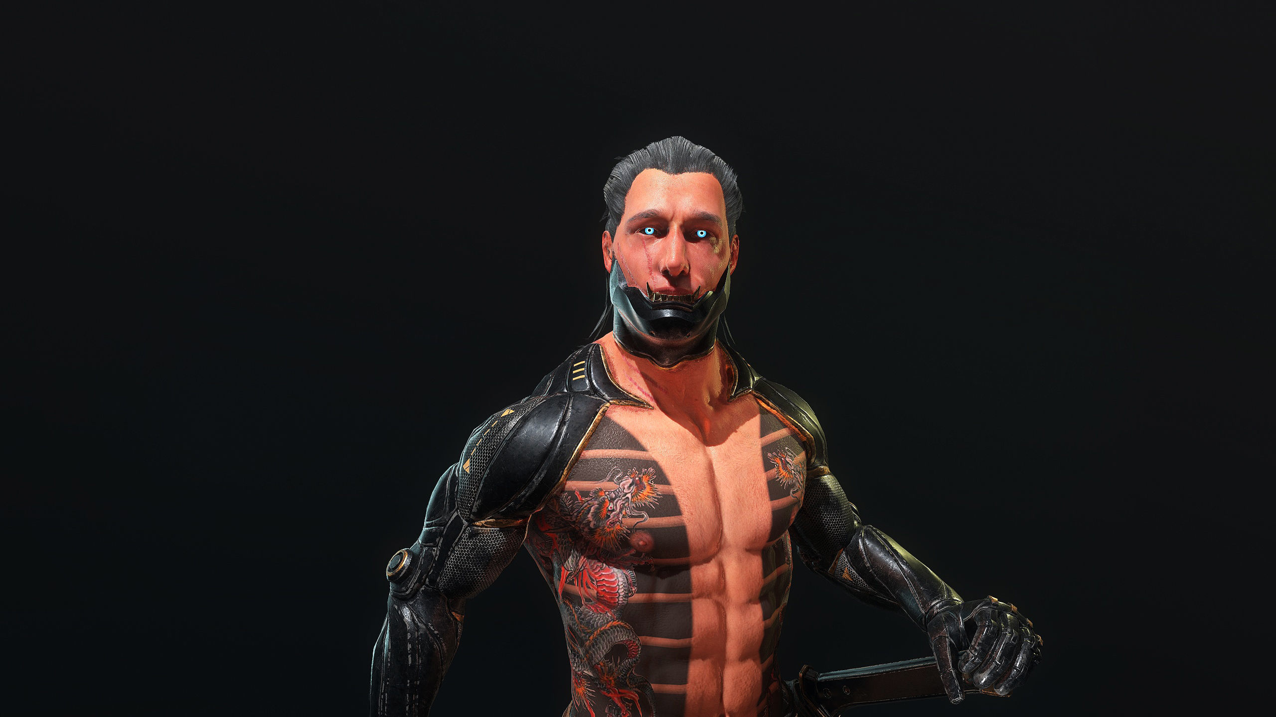 Cyborg Yasha rigged Low-poly 3D model_2