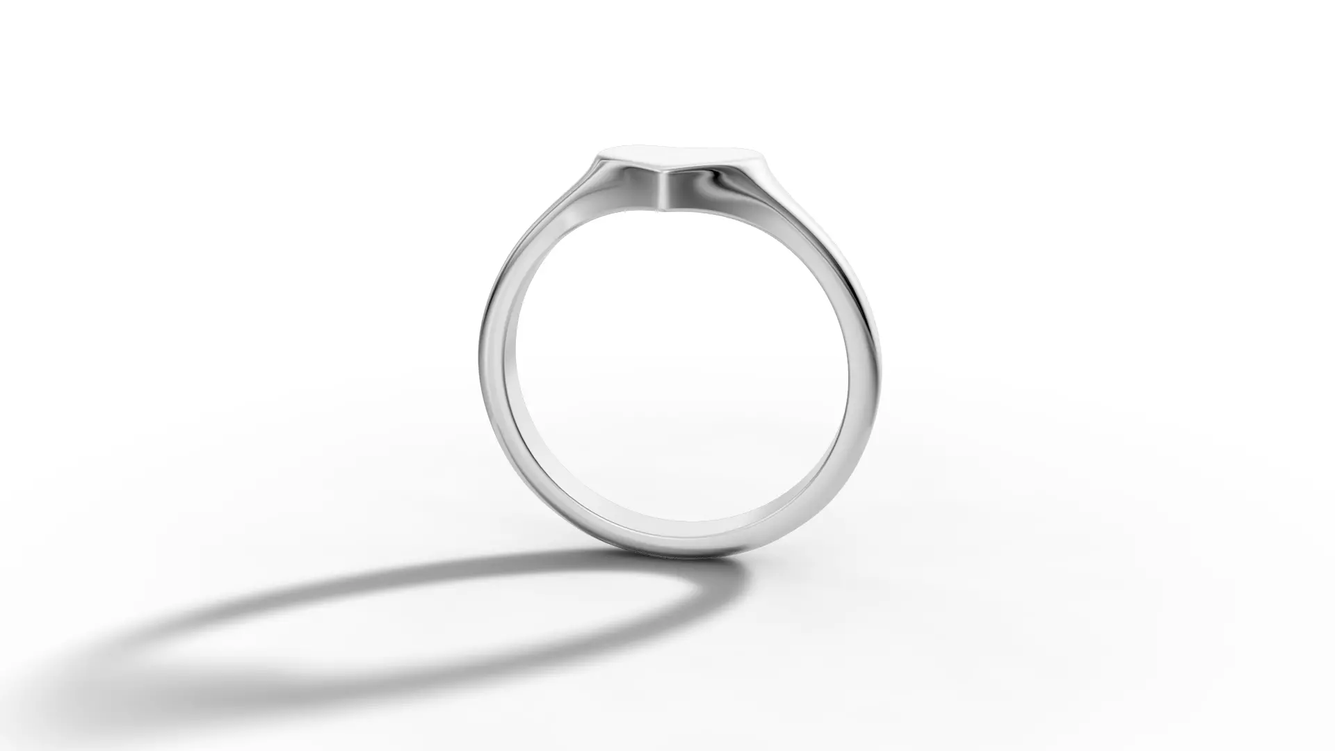 Heart Signet ring Solid and Hollowed version 3dmodel  3D print model_36