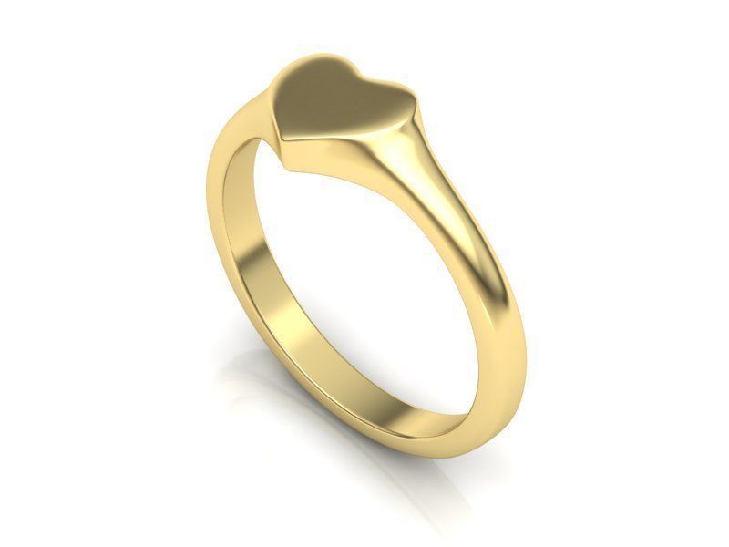 Heart Signet ring Solid and Hollowed version 3dmodel  3D print model_15