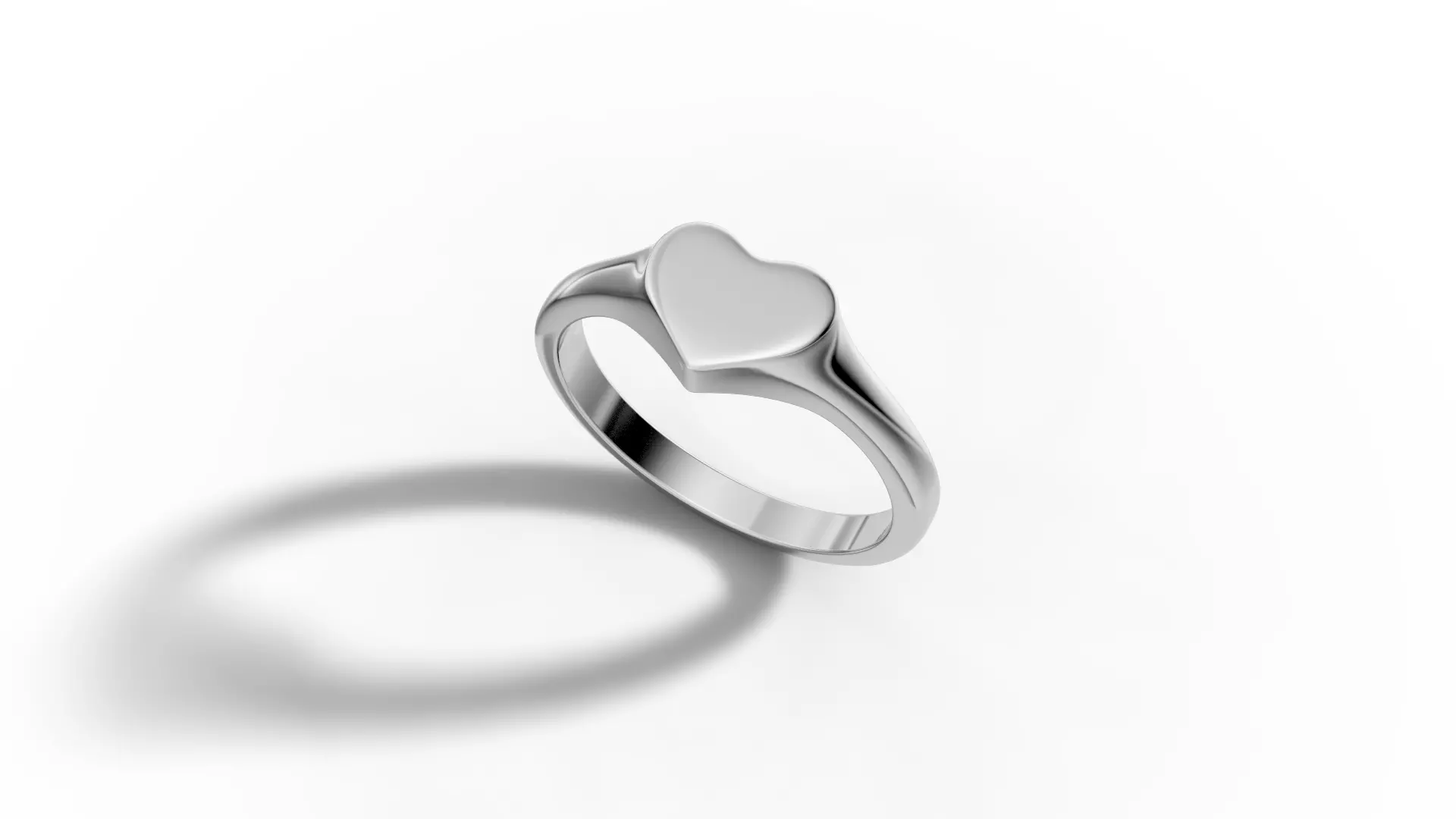 Heart Signet ring Solid and Hollowed version 3dmodel  3D print model_45