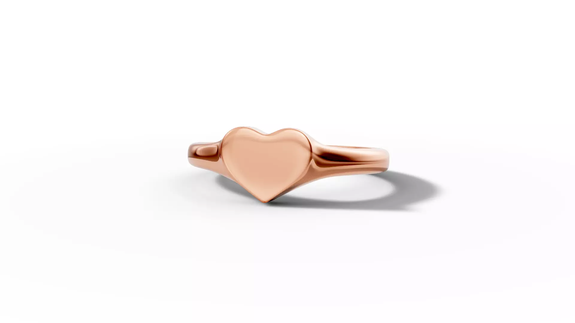 Heart Signet ring Solid and Hollowed version 3dmodel  3D print model_10