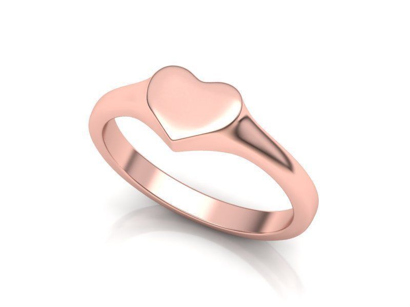 Heart Signet ring Solid and Hollowed version 3dmodel  3D print model_22