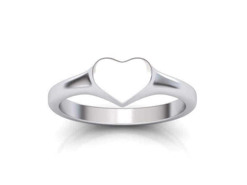 Heart Signet ring Solid and Hollowed version 3dmodel  3D print model_17