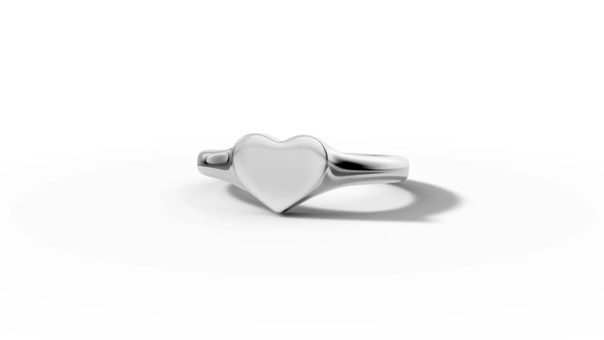 Heart Signet ring Solid and Hollowed version 3dmodel  3D print model_12