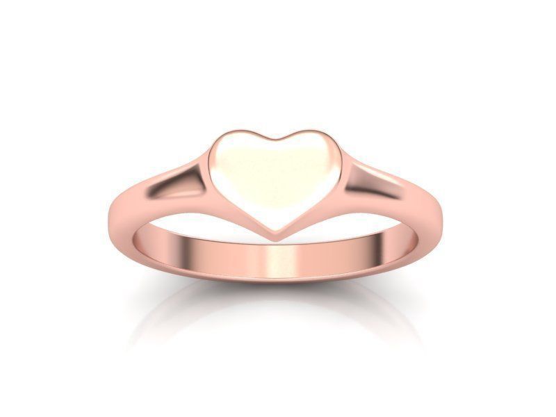 Heart Signet ring Solid and Hollowed version 3dmodel  3D print model_19