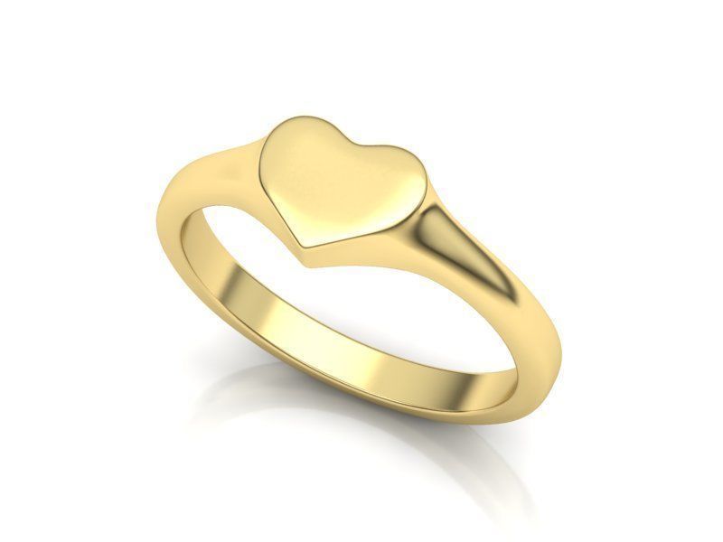 Heart Signet ring Solid and Hollowed version 3dmodel  3D print model_21