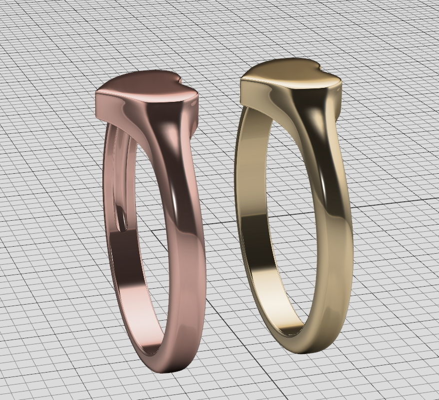 Heart Signet ring Solid and Hollowed version 3dmodel  3D print model_24