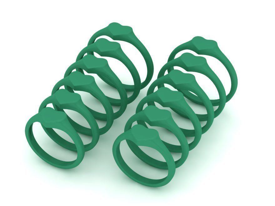 Heart Signet ring Solid and Hollowed version 3dmodel  3D print model_6