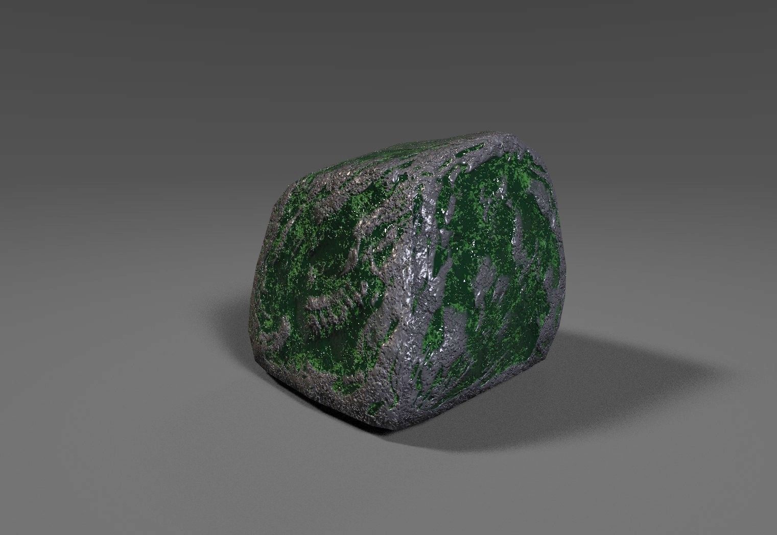 mossy rock lowpoly Free low-poly 3D model_3