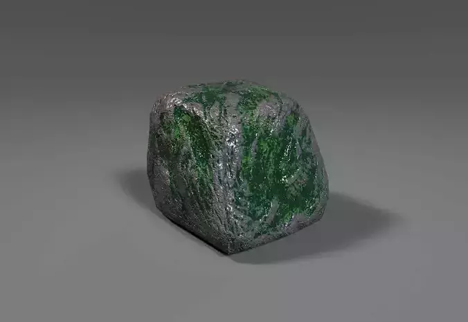 mossy rock lowpoly Free low-poly 3D model